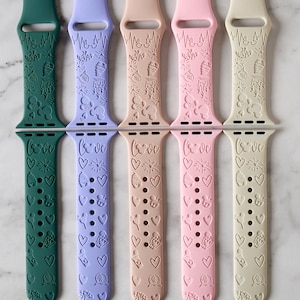 Disney Castle Themapark Apple Watch-band 38 mm 40 mm 41 mm 42 mm 44 mm 45 mm49 dames Mickey Snack gegraveerde siliconen band voor iWatch-serie 9/8-1