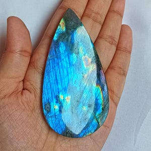 Pear Shape blue labradorite cabochon loose stone for jewelry craft or DIY jewelry creations or gift for gemstone enthusiast
