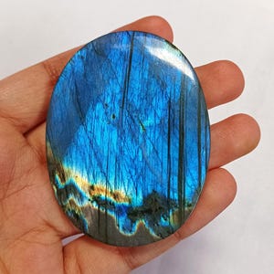 Blue Flash Labradorite Cabochon: Oval Gemstone for Wire Wrapping