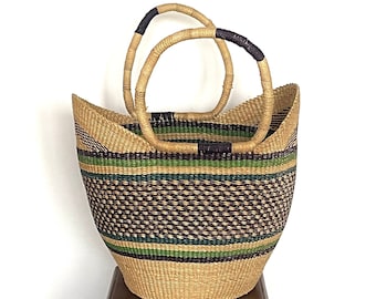 Bolgatanga U Shopper, Shopping Basket, Basket, Grass Basket, African Basket, Ghana basket, U Shopper, Bolga basket, Bolga