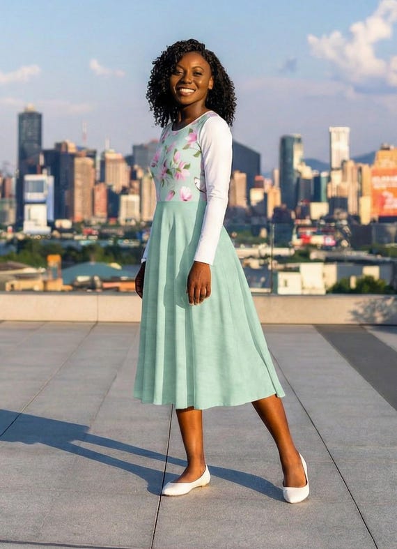 Mint Green Floral Long Sleeve Maxi Dress for Women and Casual Wear - Etsy New Zealand Mint Green Floral Long Sleeve Maxi Dress for Women and Casual Wear - Etsy New Zealand