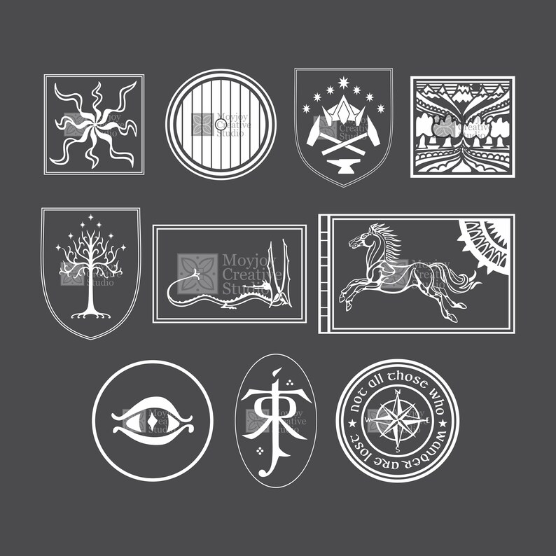 Lord of the Rings the Hobbit SVG Vector Symbol Logo for Patch Sticker