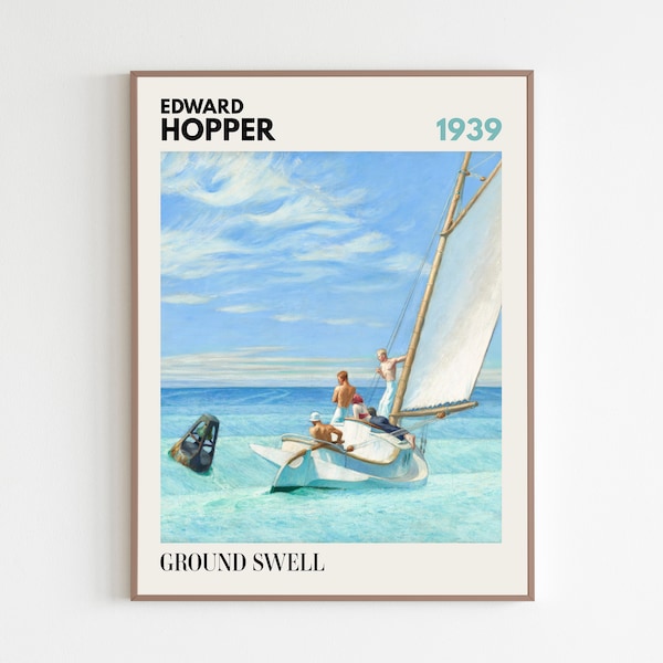 Edward Hopper Print, Ground Swell, American Wall Art, Hopper Exhibition Poster, Home Decor, Peinture à l’huile, Hopper Poster, Impression numérique