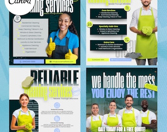 Cleaning Service Flyer Template, Commercial Cleaning Services, Residential Cleaning Flyer, Canva Flyer, Editable Flyer. Instant Download