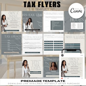 Tax Flyers, Tax Time Flyers, Tax Informational Post, Tax Bundle Flyers, Tax Professional, Instant Download, Canva Template, Editable