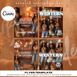 Boots On The Ground Flyer, Western Party Flyer, Wild West Party Invite, Rodeo Party Flyer, Cowgirl Rodeo Night Flyer, Canva Flyer