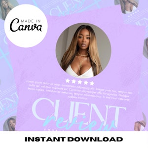 Kunden Bewertung Vorlage, Kunden Bewertung Social Media Flyer, Canva Flyer, DIY Vorlage, Sofort Download
