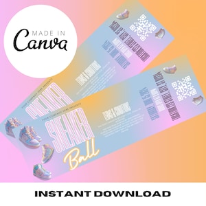 Sneaker Ball Einladungskarte, Sneaker Ball Vorlage, Sneaker Ball Vorlage, Social Media Flyer, Digitale Vorlage, Canva, Sofort Download