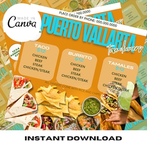 Ulotka specjalna na kolację, Szablon specjalny na taco, Szablon marketingowy, Ulotka posta w mediach społecznościowych, Szablon Canva, Edytowalny, Zrób to sam, Instagram