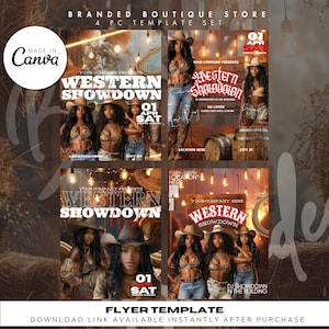 Boots On The Ground Flyer, Western Party Flyer, Wild West Party Invite, Rodeo Party Flyer, Cowgirl Rodeo Night Flyer, Canva Flyer