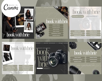 Photographer Social Media Flyer Templates, Marketing Bundle, Photography Business, Photographer Flyer, DIY Flyer, Canva flyer,