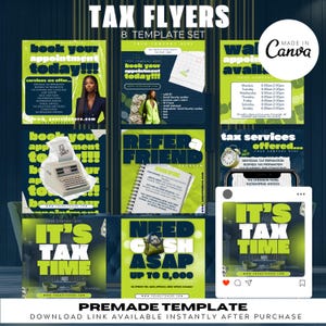 Tax Flyers, Tax Time Flyers, Tax Informational Post, Tax Bundle Flyers, Tax Professional, Instant Download, Canva Template, Editable