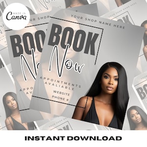 Book Now Flyer, Hair Flyer, DIY Book Now Hair Flyer