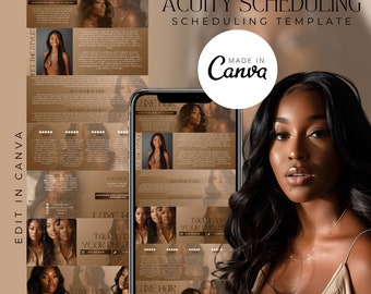 Acuity Scheduling Template Hair Stylist, Hairstylist Acuity Scheduling Template, Scheduling Template, Acuity, Canva Template, Booking Site