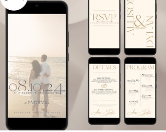 Digital Wedding Video Invitation, Animated Wedding Invitation, Video Wedding Invitation, Instant Download, Canva Video Template