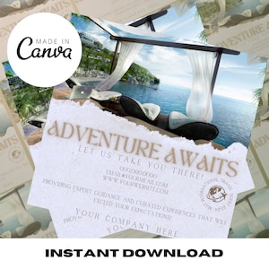 Marketingsjabloon reisbureau, strandreisbureau Social Media Post Flyer, Canva-sjabloon, bewerkbare sjabloon, DIY-sjabloon, Instagram