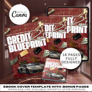 Credit E-Book Cover, E-Book Cover Template, Canva E-Book Template, 16 Pages,