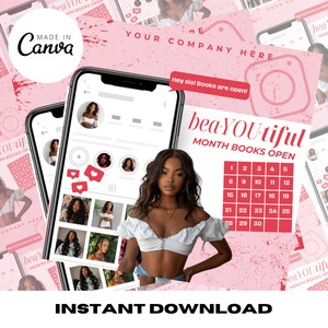 Pink Book Now Flyer, Digital Flyer, DIY Flyers, Book Now Template, Canva template, Hair, Nails, Lashes
