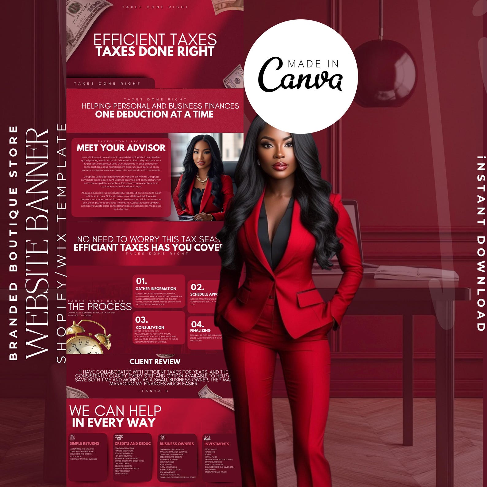 Tax Website Template, Tax Preparer Website Template, Tax Website