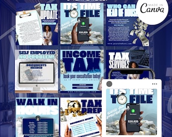 Tax Flyers, Tax Time Flyers, Tax Informational Post, Tax Bundle Flyers, Tax Professional, Instant Download, Canva Template, Editable