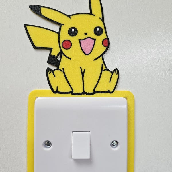 Pokemon Inspired  Pikachu Light Switch Surround Wall Art