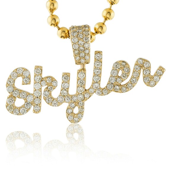 Diamond Piece Name Pendant Charm 