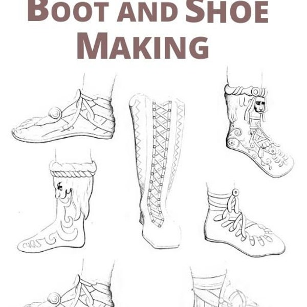 64 Rare SHOE & BOOT PATTERNS illustrated Book How To Do Boot and Shoe Making Leather - Read on Your Tablet Instant Download