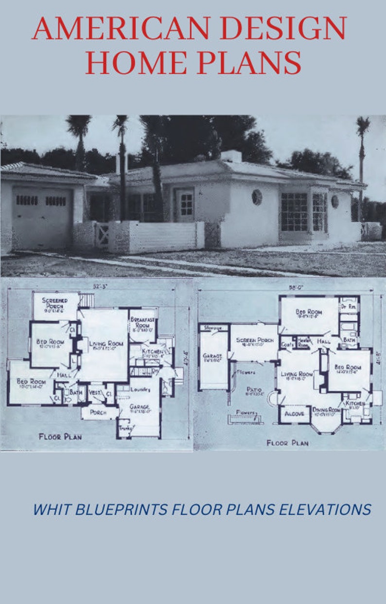 Buyerapproved Homes of Known Cost BLUEPRINTS FLOOR PLANS Etsy
