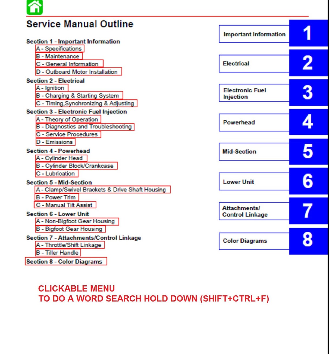 Mercury Outboard Repair Service & Shop Manual 40/50/60 HP EFI Etsy