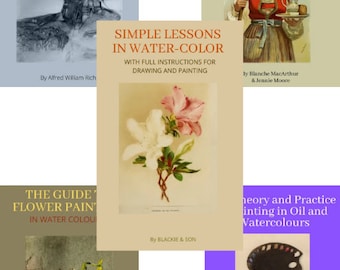 Collection of 5 WATERCOLOUR PAINTING Books - LEARN WaterColour Painting - Digital Download