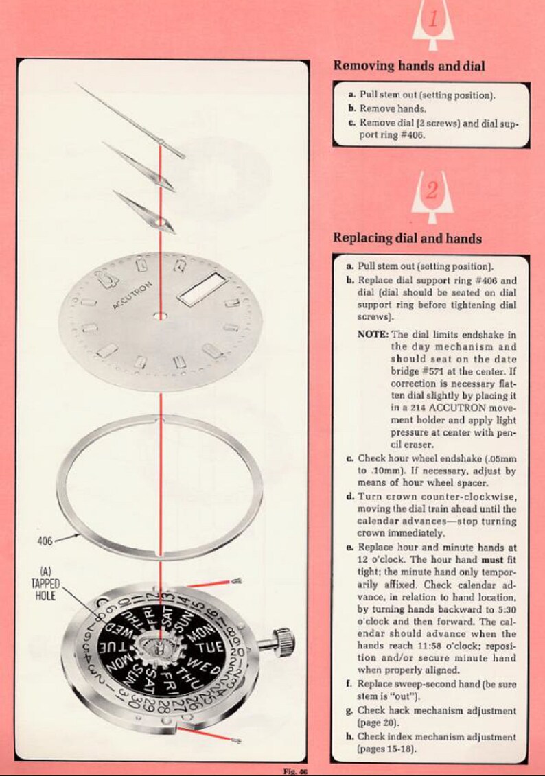 Bulova Accutron 218 Movement Service Manual Step by Step Instructions