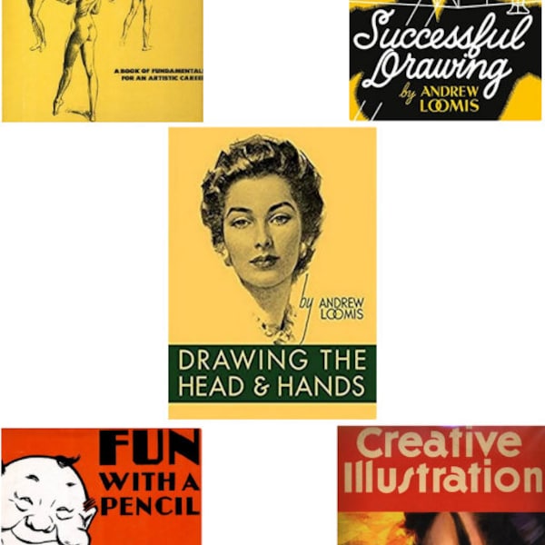 Collection of 5 Drawing Books by Andrew Loomis - 5 Star Reviews  - Instant Download