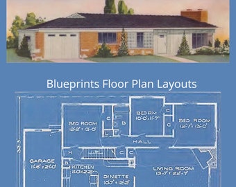 64 AMERICAN HOME PLANS - Blueprints Floor Plan Layouts - Read on Your iPad or Tablet - Instant Download