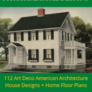 Boek met praktische woningontwerpen jaren 1920 met 112 huisontwerpen Amerikaanse architectuur + plattegronden voor thuis - afdrukbaar - direct downloaden