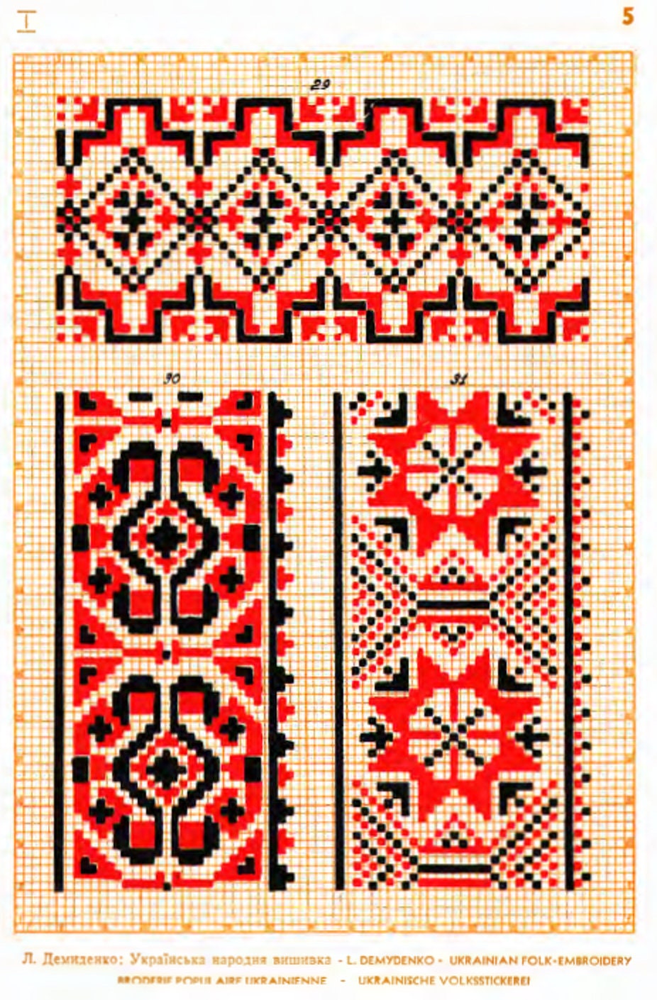 Ukranian Folk Embroidery Patterns Ornaments Cross Stitch Etsy