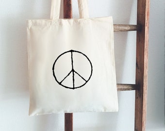 Jutebeutel Handbemalt Peace Beutelfee Baumwolle Tasche Beutel