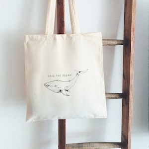 Jutebeutel Handbemalt Save The Ocean Beutelfee Baumwolle Tasche Beutel