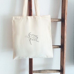Jutebeutel Handbemalt Schildkröte Beutelfee Baumwolle Tasche Beutel