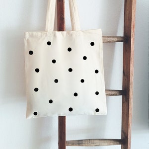 Jute bag hand painted dots bag fairy cotton bag bag