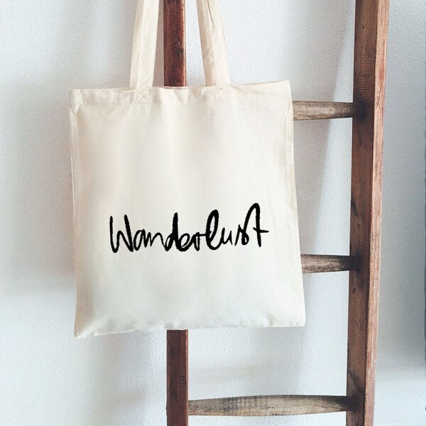 Jutebeutel Handbemalt Wanderlust Beutelfee Baumwolle Tasche Beutel