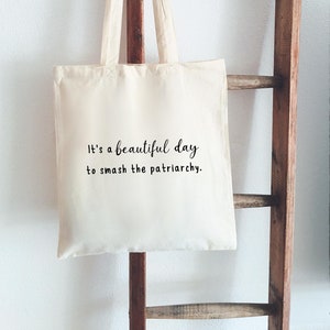 Jutebeutel Handbemalt Smash the Patriarchy Beutelfee Baumwolle Tasche Beutel