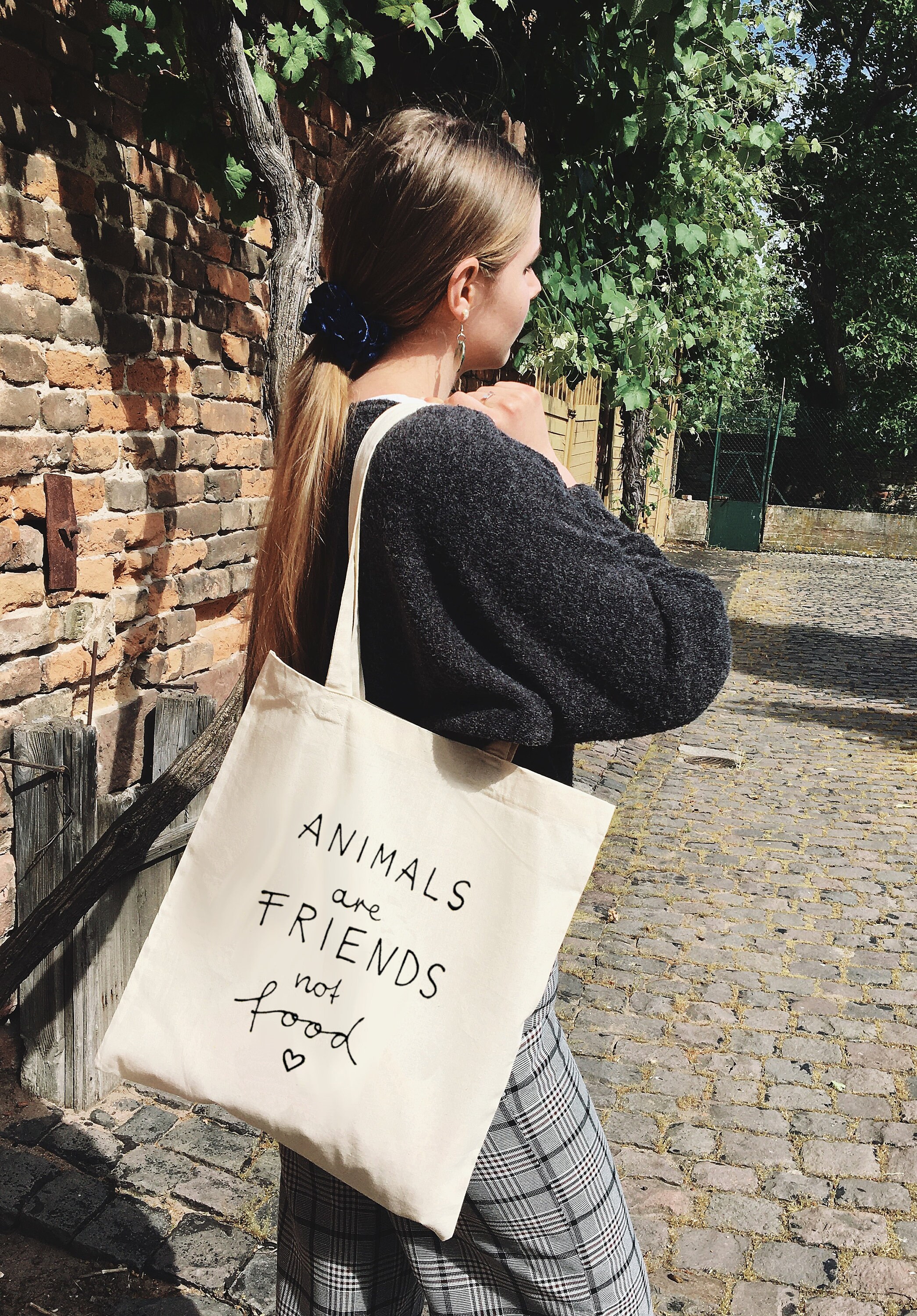 Borsa Juta Con Stampa Bisonte - Design Naturale, 30 Cm, 100% Cotone