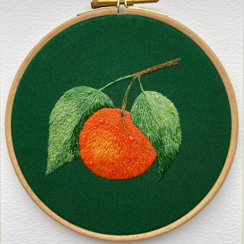 Funky Clementine 5 Inch Hand Embroidery Thread Painting Etsy