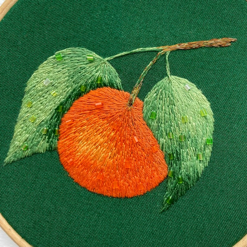 Funky Clementine 5 Inch Hand Embroidery Thread Painting Etsy