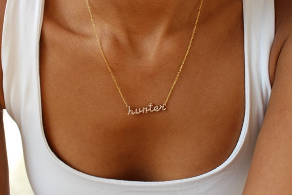 Diamond name plate sale chain
