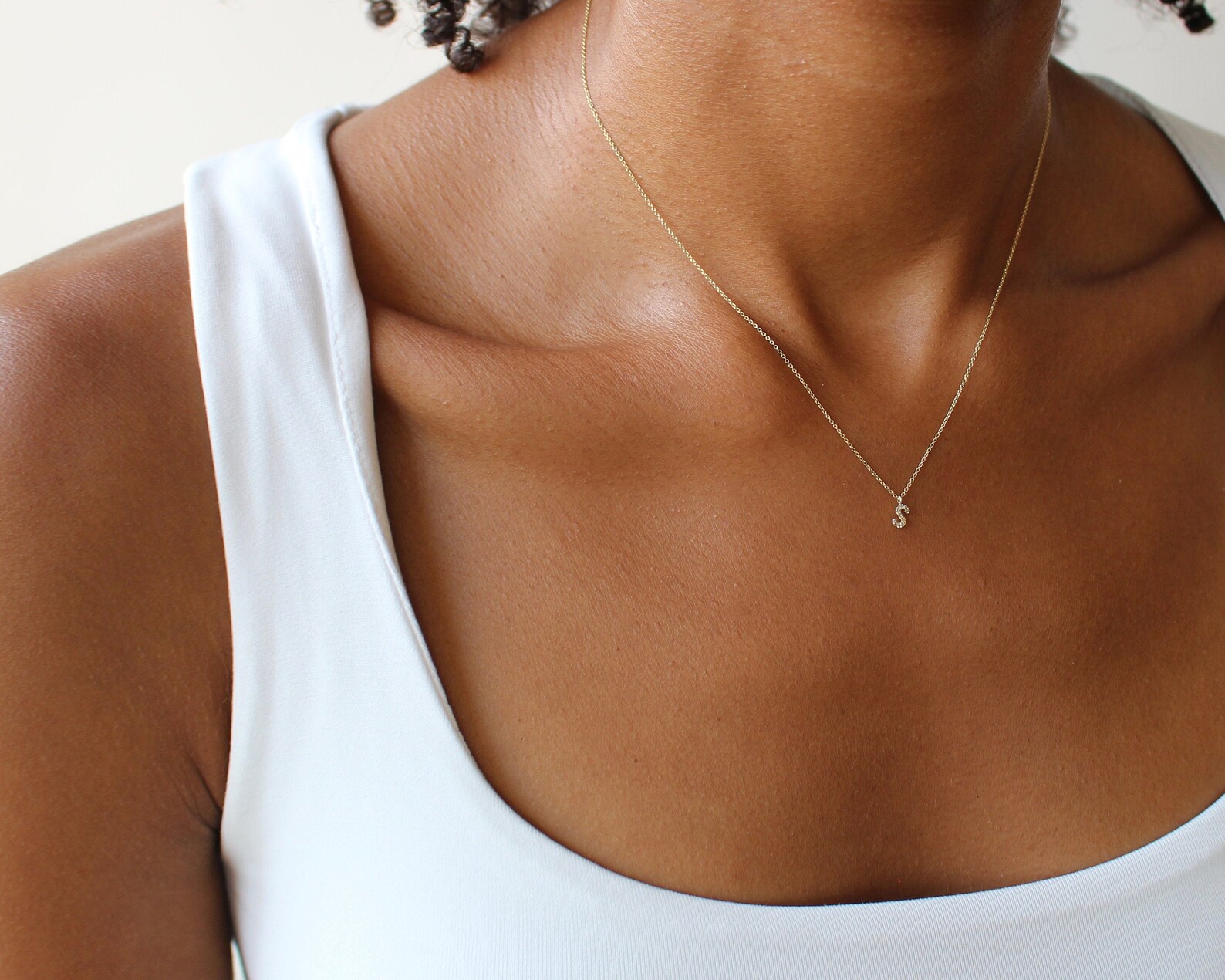 Solid Initial Necklace