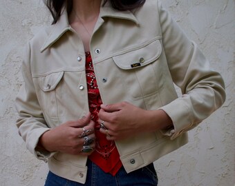 Vintage 70's Lee Riders Light Weight Pearl Snap Cropped Jacket