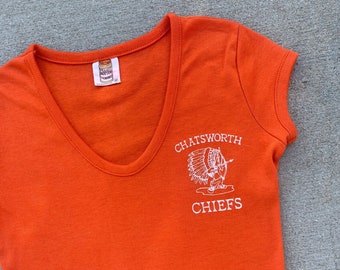 Vintage Peanut Butter Fashions Chatsworth Chiefs Orange Single Stitch T-shirt