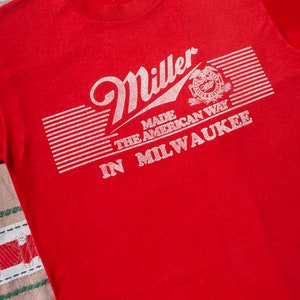 Vintage Soffe Shirts Miller Beer Graphic Single Stitch T-shirt image 7