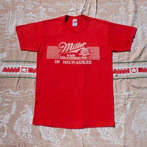 Vintage Soffe Shirts Miller Beer Graphic Single Stitch T-shirt image 5
